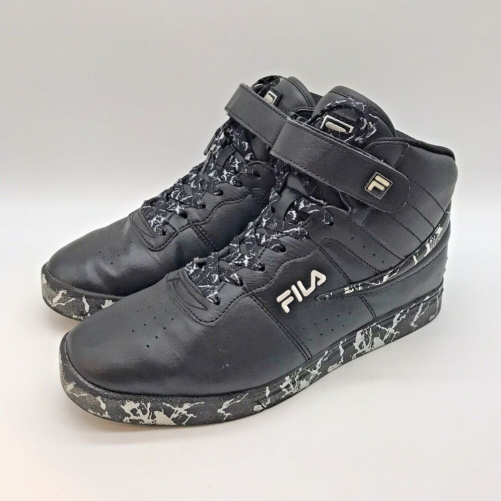 Fila Vulc 13 Marble Black  Lifestyle Sneakers Men’s 8.5 Lace Up  High Top Shoes - Picture 3 of 11